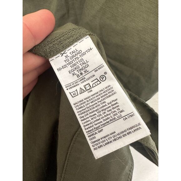 Gap Army Green Shirttail Hem Dress Womens XL Tall NWT - Picture 8 of 9